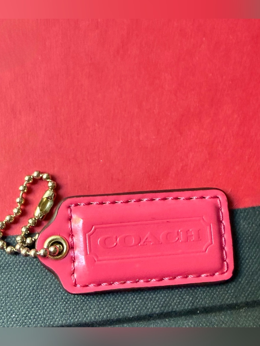 Coach Pink Hangtag w/raised embossed logo